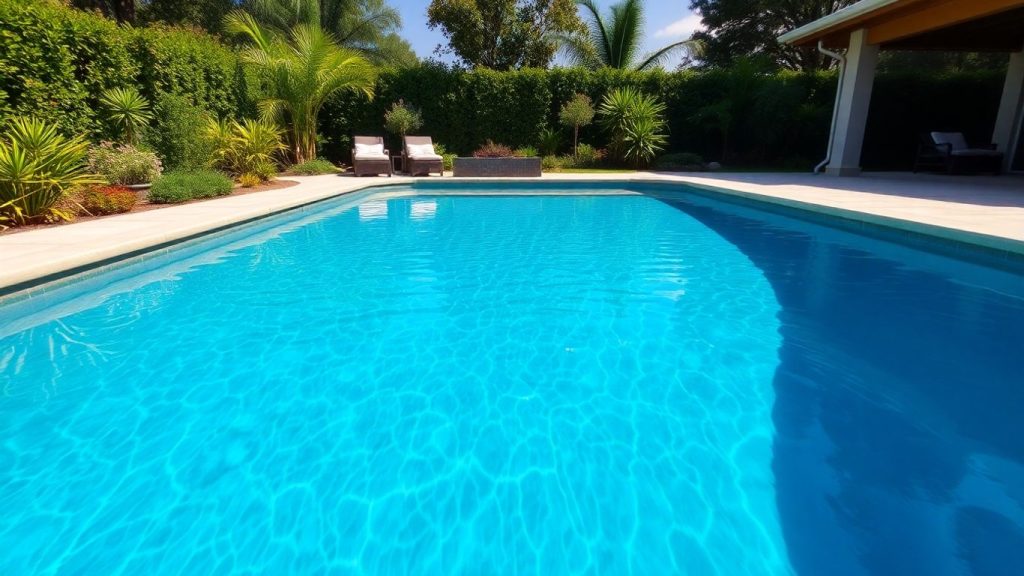 Beautiful concrete pool with landscaping in Ottawa.