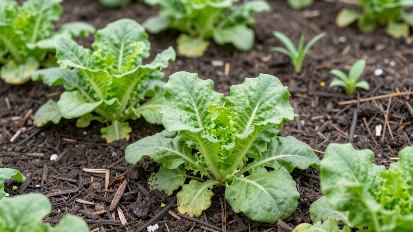 Mulched garden beds with decorative edging and healthy plants in a landscaped backyard