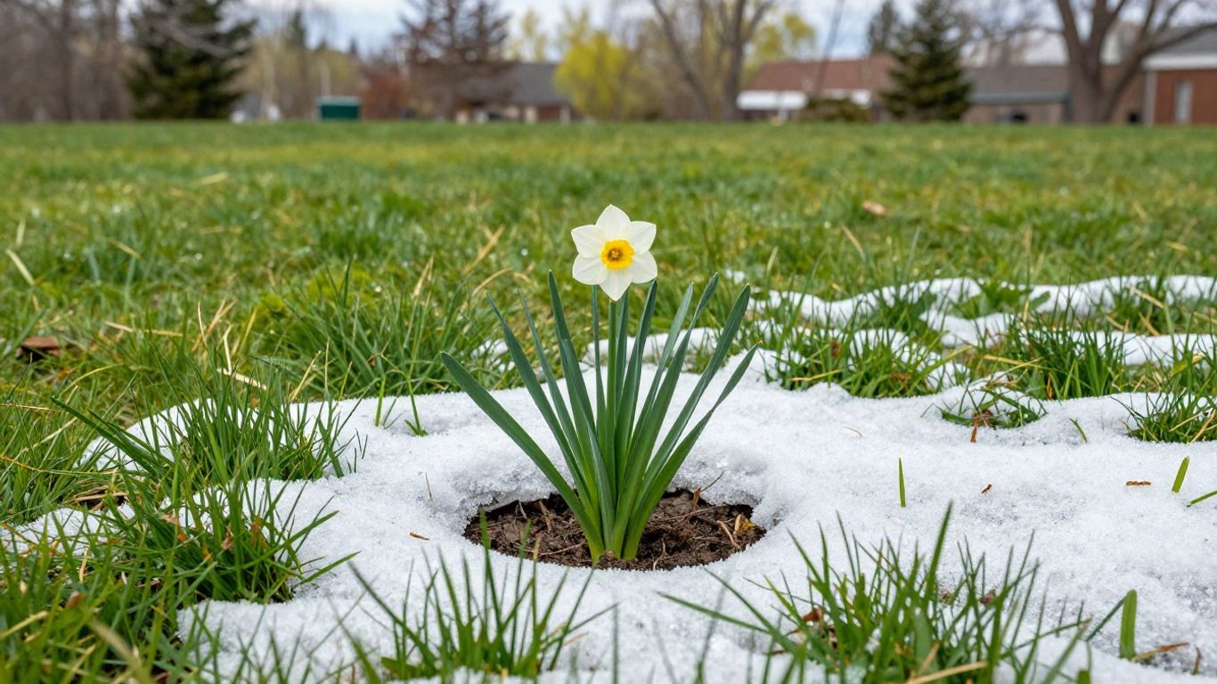 Spring landscaping done too early on soggy soil causing damage to lawn and garden beds after snowmelt