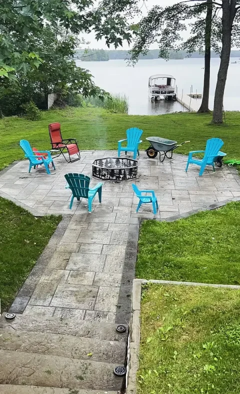 Crew completing landscaping services Greely homeowners rely on for full-property upgrades