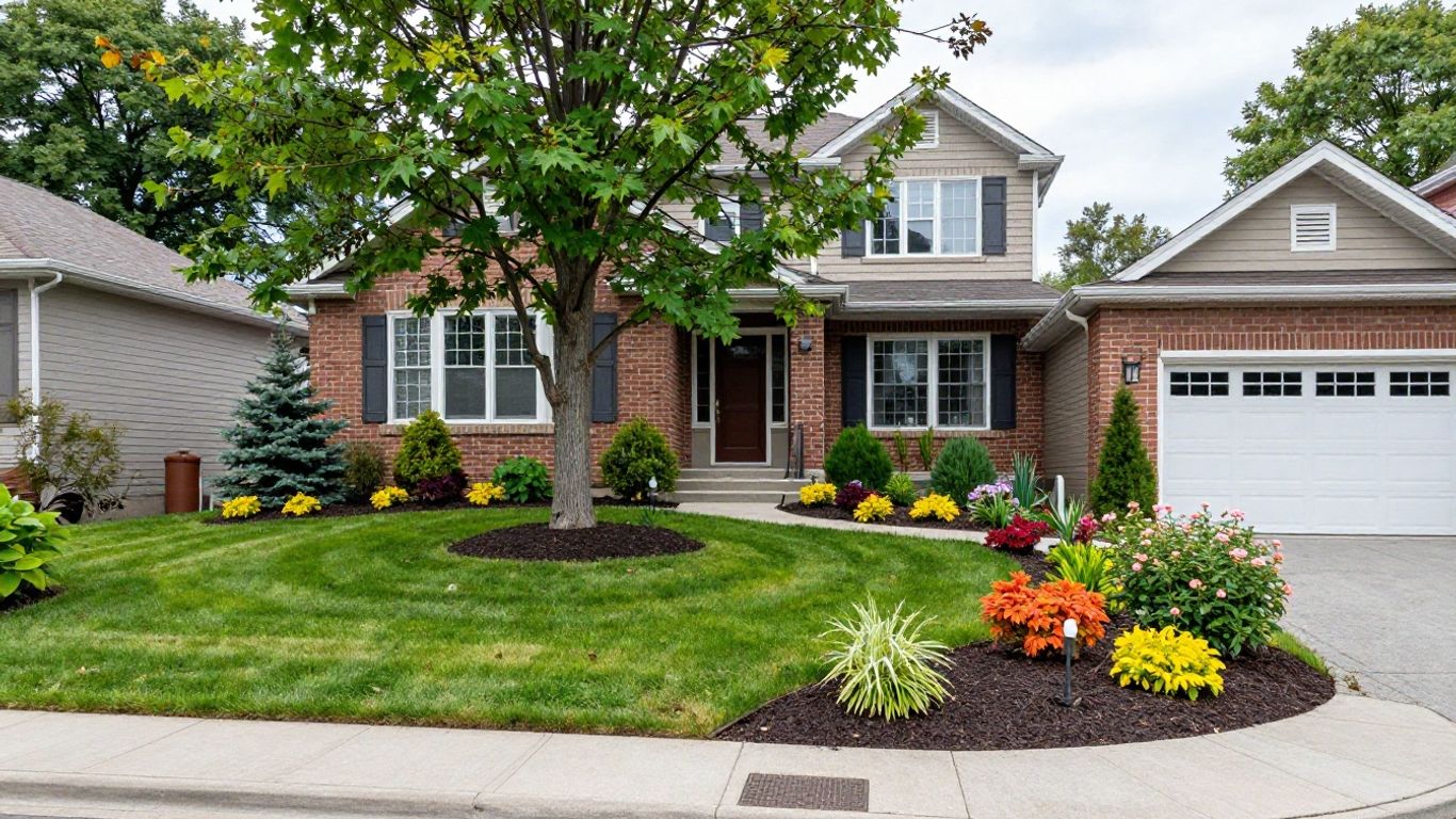 Best Front Yard Tree for Ottawa Home Landscaping Best front yard tree in a professionally landscaped Ottawa front yard with mature shade tree and healthy lawn