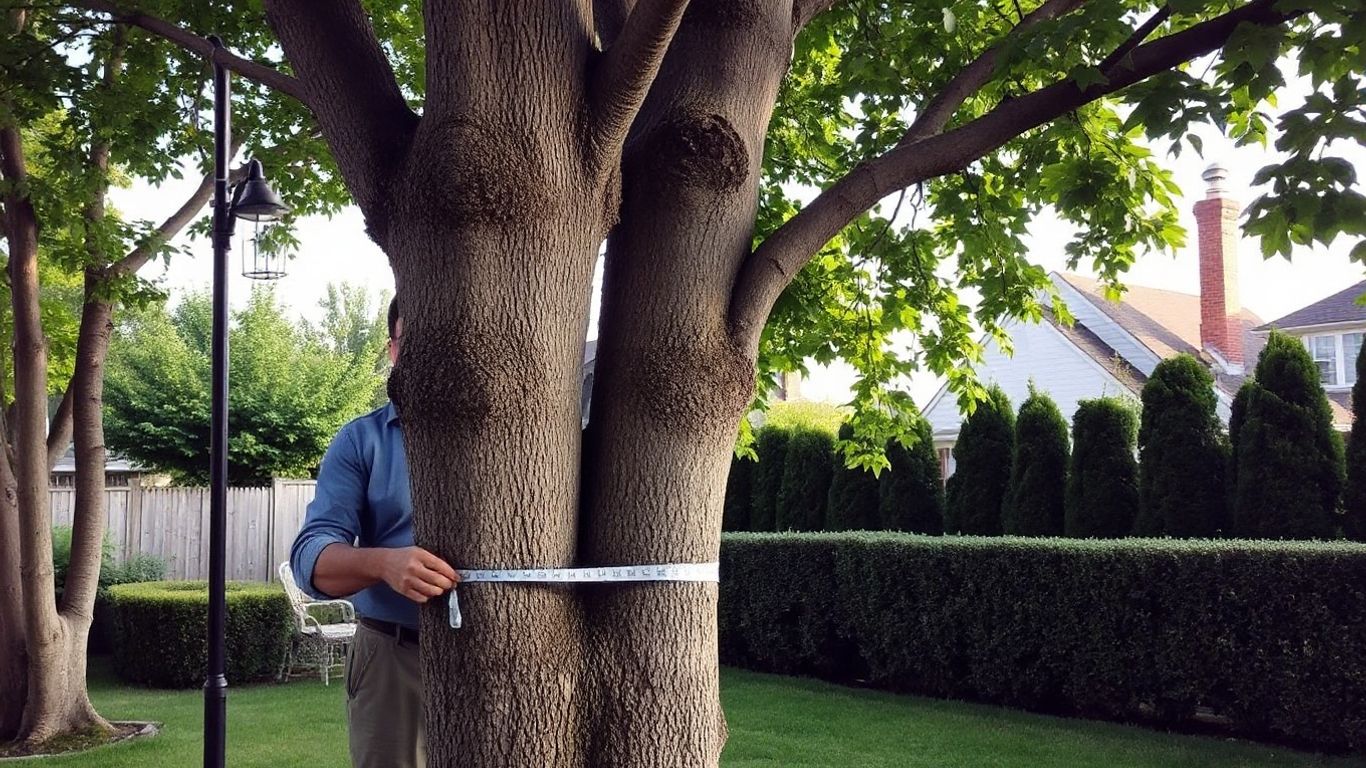 Measuring tree trunk diameter to determine whether a tree is protected under Ottawa tree bylaws and the tree protection bylaw.
