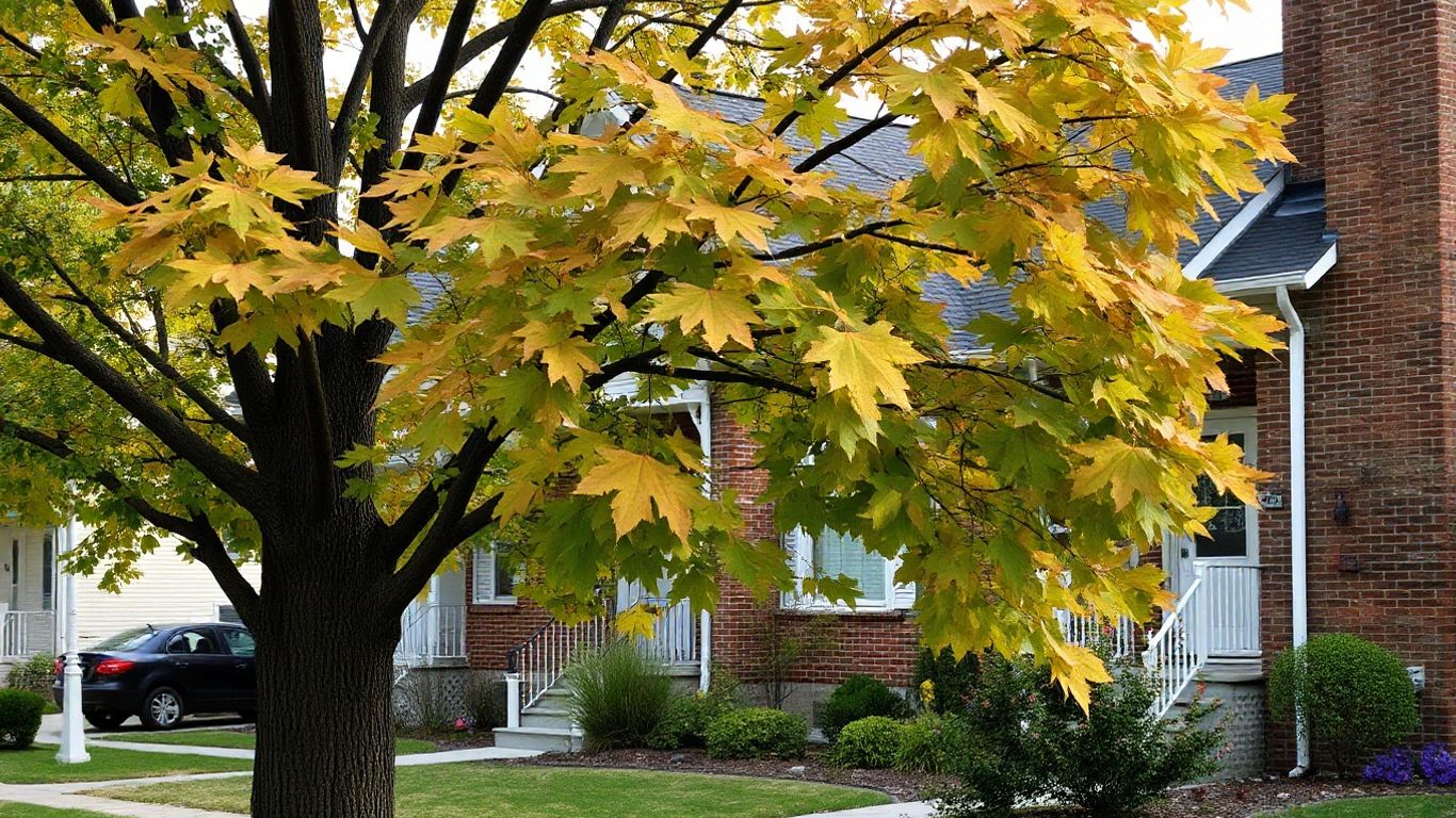 Large mature tree on residential property that may be protected under Ottawa tree bylaws before landscaping or tree removal.