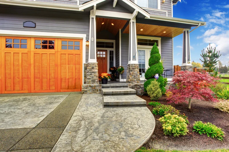 Concrete Steps Ottawa – stamped concrete steps leading to a front door.