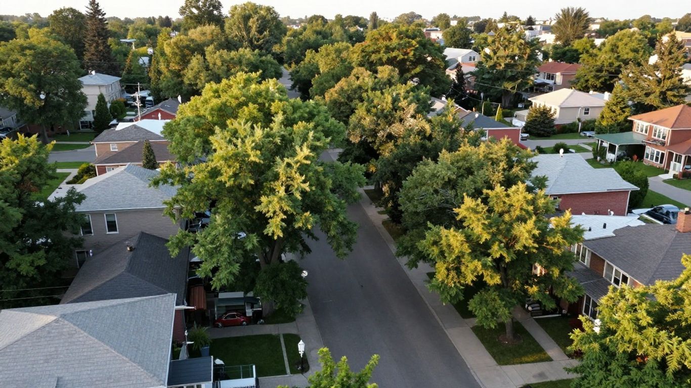 Tree Canopy and Property Value Mature tree canopy providing shade and curb appeal on an Ottawa property.
